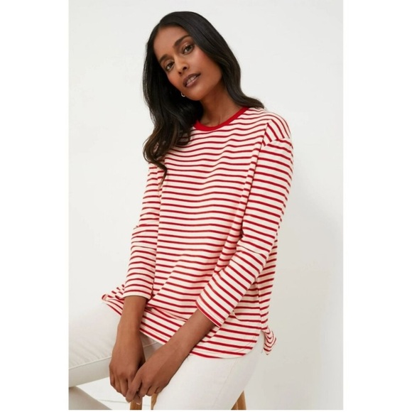 Tuckernuck Pomander Place Cherry Striped Knit Popover Size XS Red Stripe - Picture 1 of 10